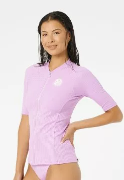 Rip Curl Premium Surf Zip Through Short Sleeve Rash Vest -Rip Curl Sales rip curl 2990 6676136 3
